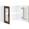 vidaXL konyhai fali szekrény üvegajtóval Lucca füstölt tölgy