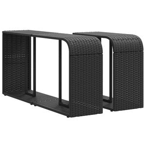 vidaXL 2 db fekete polyrattan t&aacute;rol&oacute;polc