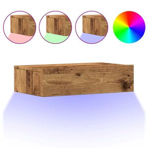 vidaXL antik fa sz&iacute;nű TV-szekr&eacute;ny LED-l&aacute;mp&aacute;kkal 60x35x15,5 cm