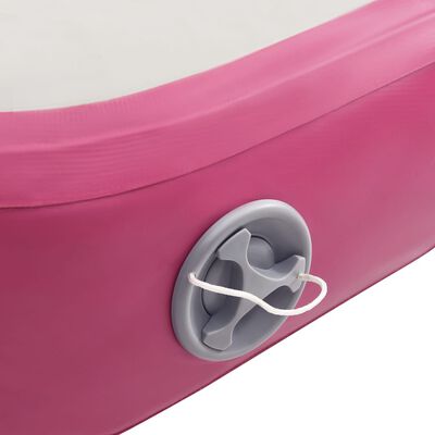 vidaXL rózsaszín PVC felfújható tornamatrac pumpával 400 x 100 x 20 cm
