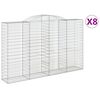 vidaXL 8 db &iacute;ves horganyzott vas gabion kos&aacute;r 300x50x180/200 cm