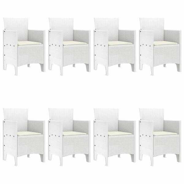 vidaXL Kert &eacute;tkező szett 9 pcs Feh&eacute;r Polipropil&eacute;n