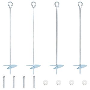 vidaXL F&ouml;ldi horgony 4 pcs Ez&uuml;st &Oslash;10 x 50 cm Galvaniz&aacute;lt f&eacute;m