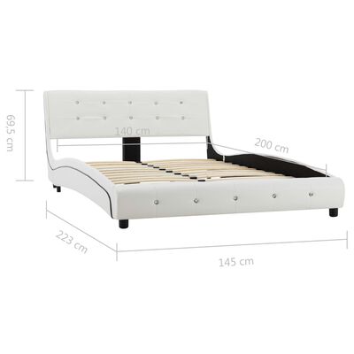 vidaXL fehér műbőr ágy matraccal 140 x 200 cm
