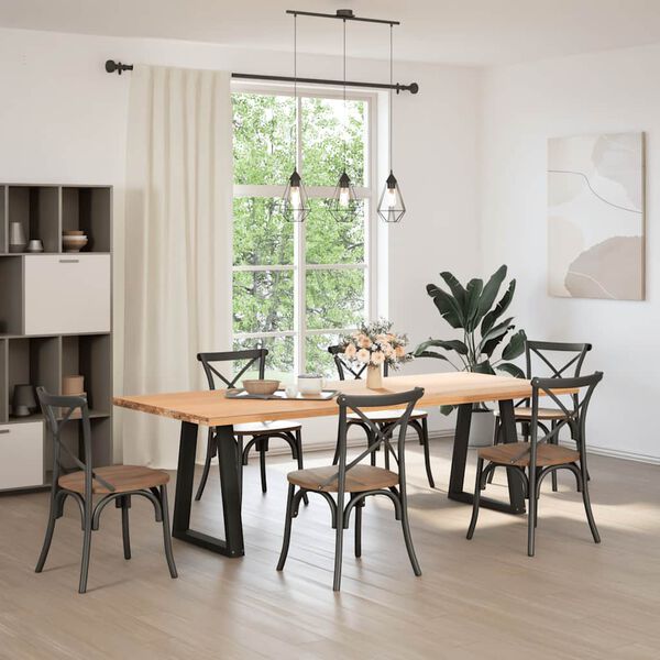 vidaXL 2 db fekete, V-alakú acél étkezőasztal láb 50x(72-73,3) cm