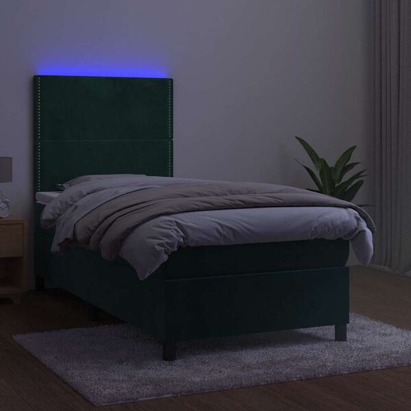 vidaXL s&ouml;t&eacute;tz&ouml;ld b&aacute;rsony rug&oacute;s &eacute;s LED-es &aacute;gy matraccal 100x200 cm