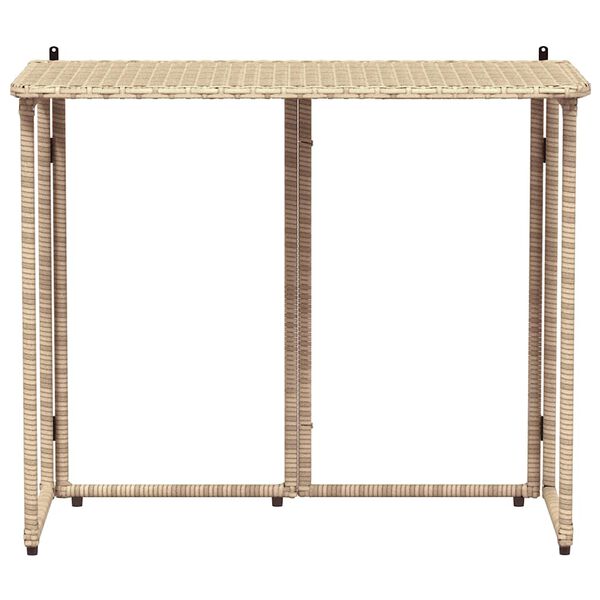 vidaXL bézs polyrattan összecsukható kerti asztal 90x51x75 cm