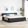 vidaXL Boxspring &aacute;gy matraccal s&ouml;t&eacute;tbarna 200 x 200 cm sz&ouml;vet