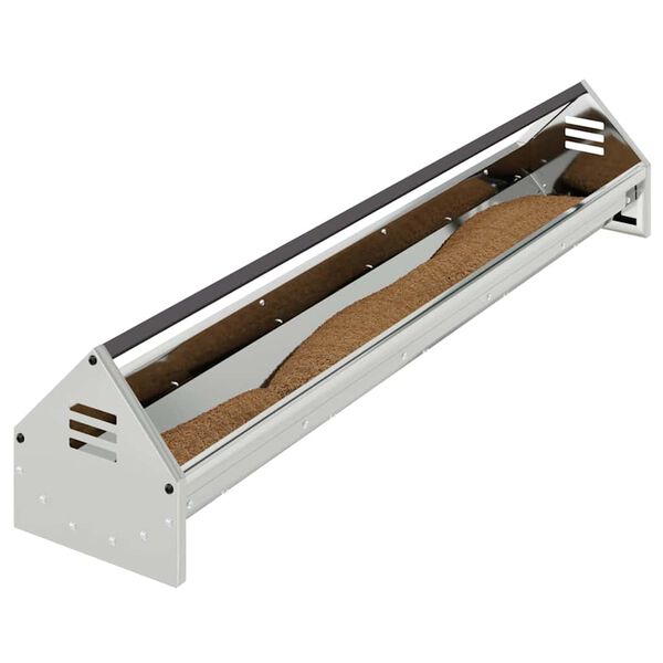 vidaXL Csirke Etető T&aacute;l Ez&uuml;st 108 x 20,5 x 20 cm Horganyzott ac&eacute;l