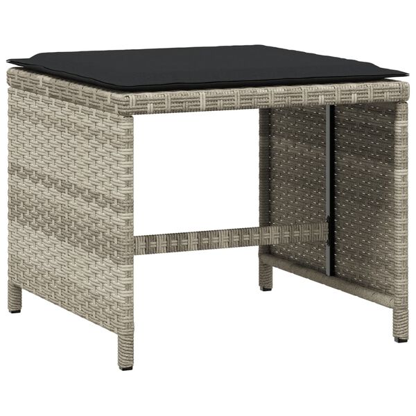 vidaXL 4db világosszürke polyrattan kerti szék párnával 40x40x35 cm