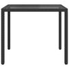 vidaXL fekete polyrattan &eacute;s edzett &uuml;veg kerti asztal 90 x 90 x 75 cm