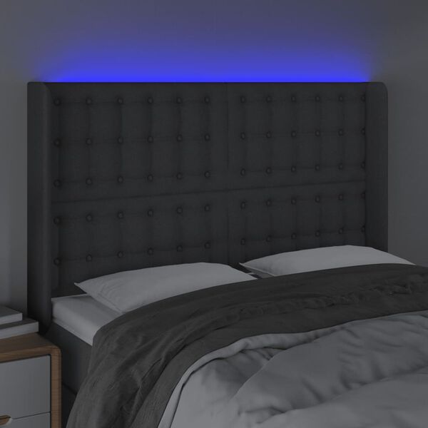 vidaXL s&ouml;t&eacute;tsz&uuml;rke sz&ouml;vet LED-es fejt&aacute;mla 147x16x118/128 cm