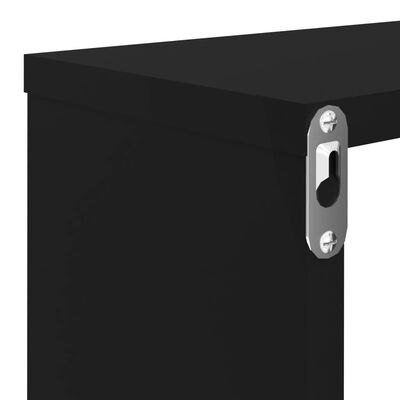 vidaXL 2 db magasfényű fekete forgácslap fali kockapolc 80x15x26,5 cm