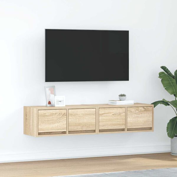 vidaXL 2 db sonoma t&ouml;lgy sz&iacute;nű szerelt fa TV-szekr&eacute;ny 60x31x25,5 cm