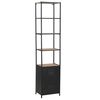 vidaXL t&ouml;m&ouml;r fenyő &eacute;s ac&eacute;l k&ouml;nyvespolc 40,5 x 32,5 x 180 cm