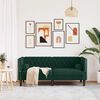 vidaXL 2 személyes sötétzöld bársony hengerpárnás Chesterfield kanapé