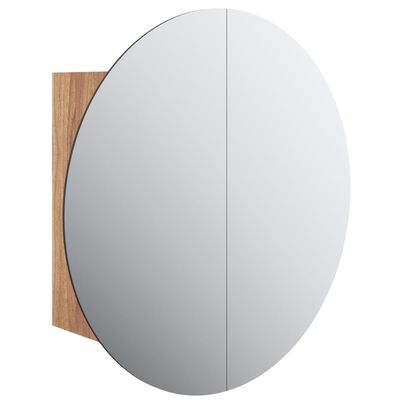 vidaXL tölgy fürdőszobai szekrény kerek tükörrel/LED-del 40x40x17,5 cm