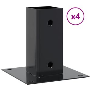 vidaXL 4 db antracit porsz&oacute;rt ac&eacute;l oszlopalapok n&eacute;gyzet alak&uacute; 71x71 mm