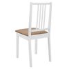 vidaXL 2 db fehér tömör fa étkezőszék párnával