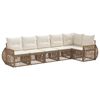 vidaXL Kerti Kanap&eacute; Szett 6 pcs Beige &eacute;s Kr&eacute;msz&iacute;nű polirattan