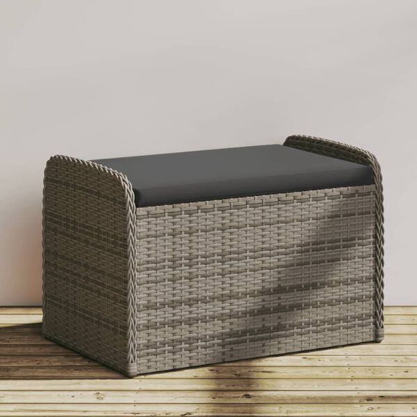 vidaXL sz&uuml;rke polyrattan t&aacute;rol&oacute;pad p&aacute;rn&aacute;val 80 x 51 x 52 cm