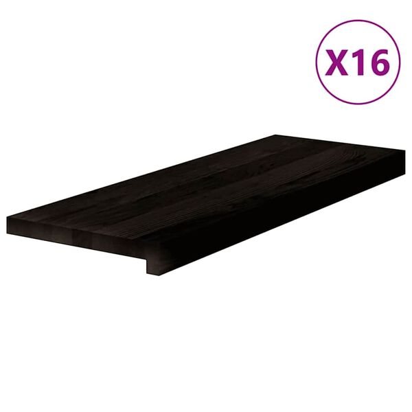 vidaXL lépcsőfokok 16 db sötétbarna 70x25x2 cm tömör fa tölgyfa