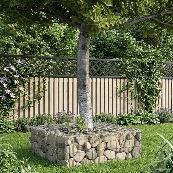 vidaXL Gabion emelt &aacute;gy Ez&uuml;st 60 x 60 x 20 cm Horganyzott ac&eacute;l