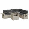 vidaXL 7 r&eacute;szes vil&aacute;gossz&uuml;rke polyrattan kerti &uuml;lőgarnit&uacute;ra p&aacute;rn&aacute;kkal
