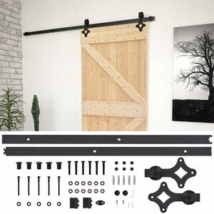 vidaXL Cs&uacute;sz&oacute; ajt&oacute; 80 x 210 cm T&ouml;m&ouml;r Fenyőfa Term&eacute;szetes &eacute;s Fekete