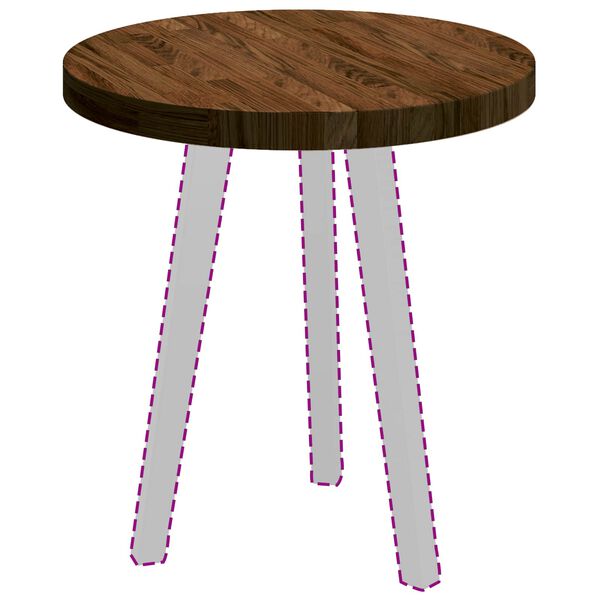 vidaXL Asztallap S&ouml;t&eacute;t Barna &Oslash; 50 x 4 cm T&ouml;m&ouml;r T&ouml;lgyfa