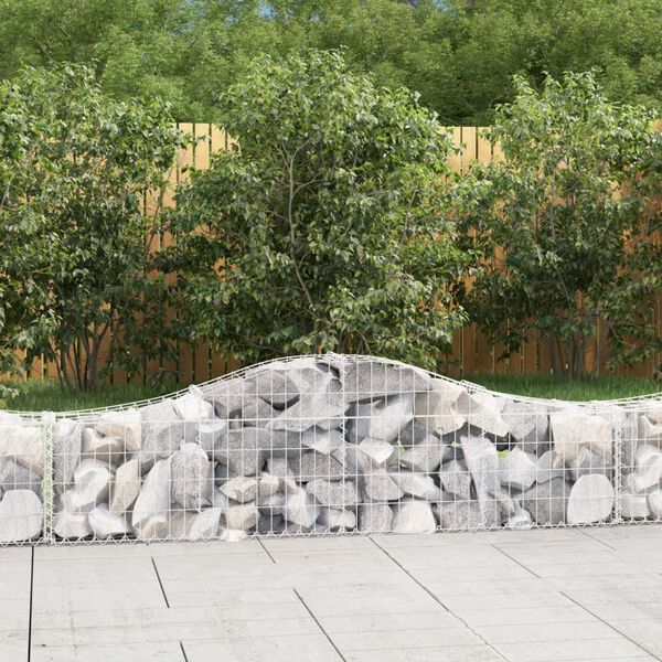 vidaXL 9 db íves horganyzott vas gabion kosár 200x30x40/60 cm
