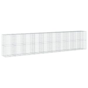 vidaXL horganyzott vas gabion kos&aacute;r fed&eacute;llel 950 x 100 x 200 cm