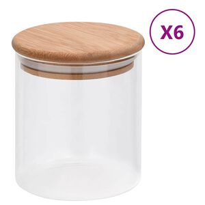 vidaXL 6 db &uuml;veged&eacute;ny bambuszfed&eacute;llel 600 ml