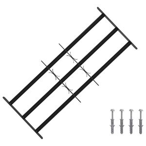 vidaXL Ablakokhoz k&eacute;sz&uuml;lt biztons&aacute;gi r&aacute;cs, 3 keresztl&eacute;ccel 3 pcs