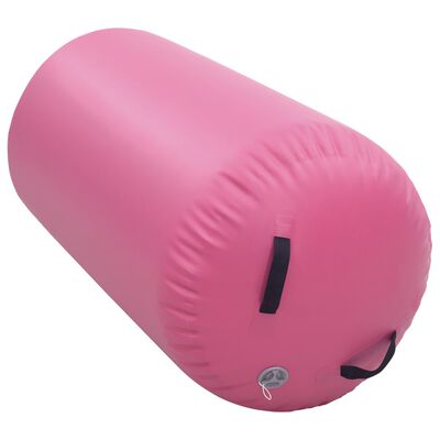 vidaXL rózsaszín PVC felfújható tornahenger pumpával 120 x 90 cm