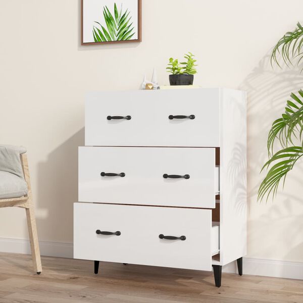 vidaXL magasf&eacute;nyű feh&eacute;r szerelt fa t&aacute;lal&oacute;szekr&eacute;ny 69,5 x 34 x 90 cm