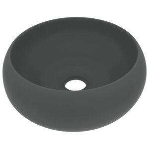 vidaXL kerek matt s&ouml;t&eacute;tsz&uuml;rke ker&aacute;mia luxus mosd&oacute;kagyl&oacute; 40 x 15 cm