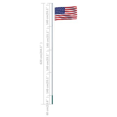 vidaXL amerikai zászló alumíniumrúddal 6,2 m