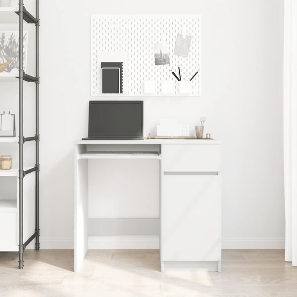 vidaXL feh&eacute;r forg&aacute;cslap &iacute;r&oacute;asztal 86x49x76 cm