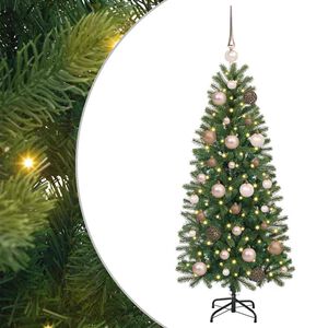 vidaXL Mű kar&aacute;csonyfa 150 LED-del &aacute;llv&aacute;nnyal Z&ouml;ld 120 cm PE &eacute;s PVC