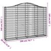 vidaXL 10 db íves horganyzott vas gabion kosár 200x30x140/160 cm