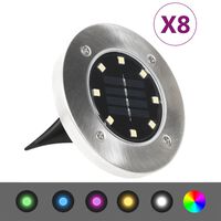 vidaXL 8 db RGB színű napelemes talajba szúrható LED-lámpa