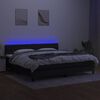 vidaXL fekete sz&ouml;vet rug&oacute;s &eacute;s LED-es &aacute;gy matraccal 200x200 cm