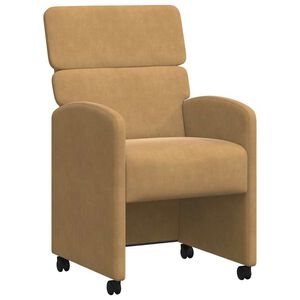 vidaXL Kerekes &Eacute;tkező Sz&eacute;kek 2 pcs Barna 58 x 65 x 98 cm B&aacute;rsony