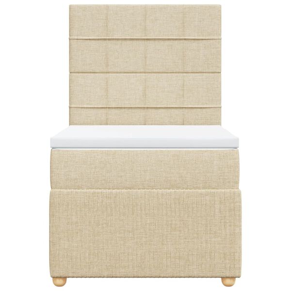 vidaXL kr&eacute;msz&iacute;nű sz&ouml;vet rug&oacute;s &aacute;gy matraccal 90 x 200 cm