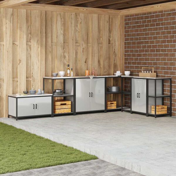 vidaXL Konyhai T&aacute;rol&aacute;s polcokkal t&aacute;rol&oacute;val Ez&uuml;st 60 x 50 x 92 cm Ac&eacute;l