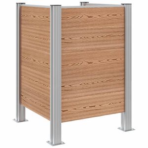 vidaXL Hullad&eacute;k Gyűjtő Ker&iacute;t&eacute;s Barna 85 x 85 x 115 cm Alum&iacute;nium &eacute;s WPC