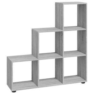 vidaXL sz&uuml;rke sonoma sz&iacute;nű szerelt fa l&eacute;pcsős k&ouml;nyvespolc 107 cm