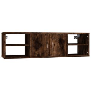 vidaXL f&uuml;st&ouml;s t&ouml;lgy sz&iacute;nű szerelt fa fali polc 102x30x29 cm