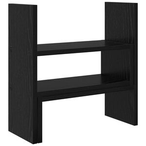 vidaXL Monitor Asztali &Aacute;llv&aacute;ny Fekete T&ouml;lgy 40 x 17 x 41 cm Szerelt Fa